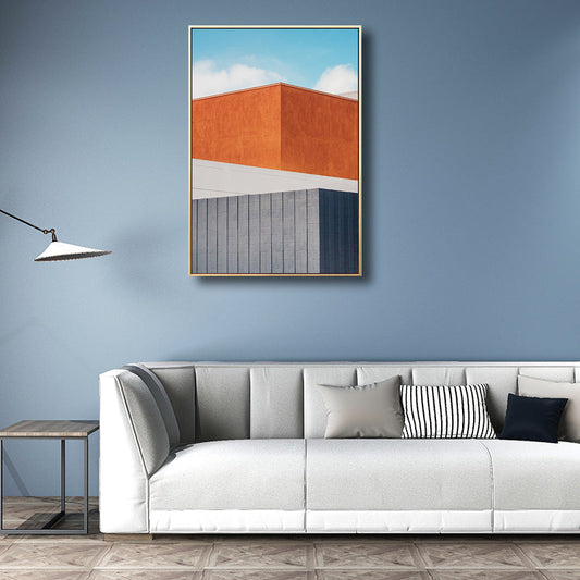 Vivolux | Outdoor Gebäude Malerei Nordic Style Leinwand Wandkunst Druck, Mehrere Größen Optionen