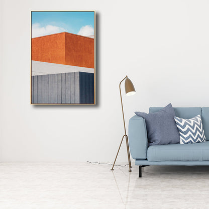 Vivolux | Outdoor Gebäude Malerei Nordic Style Leinwand Wandkunst Druck, Mehrere Größen Optionen