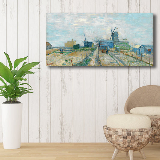 Vivolux | Pastellfarbiges Farmfield View Canvas Texturiertes Wandkunst für Gästezimmer, mehrere Größen