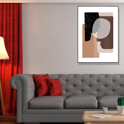 Vivolux | Abstrakte Leinwandkunst Nordische Ästhetik Geometrische Wanddekoration in Braun-Grau für Zuhause