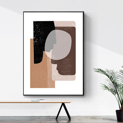 Vivolux | Abstrakte Leinwandkunst Nordische Ästhetik Geometrische Wanddekoration in Braun-Grau für Zuhause