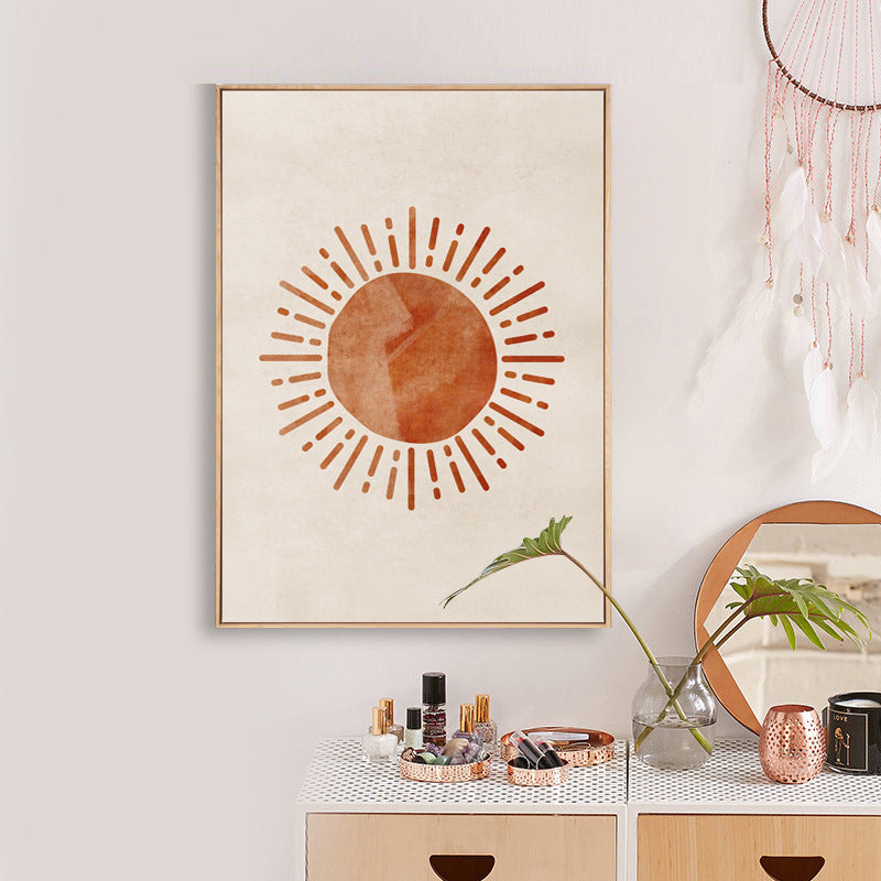 Vivolux | Skandinavischer Stil Teenager Wanddekoration Magische kosmische Phänomene in orange gemalt
