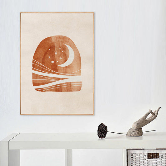 Vivolux | Skandinavischer Stil Teenager Wanddekoration Magische kosmische Phänomene in orange gemalt