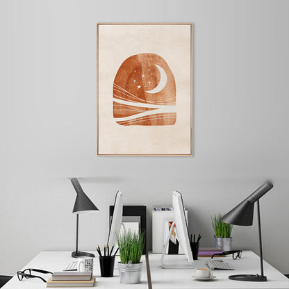 Vivolux | Skandinavischer Stil Teenager Wanddekoration Magische kosmische Phänomene in orange gemalt