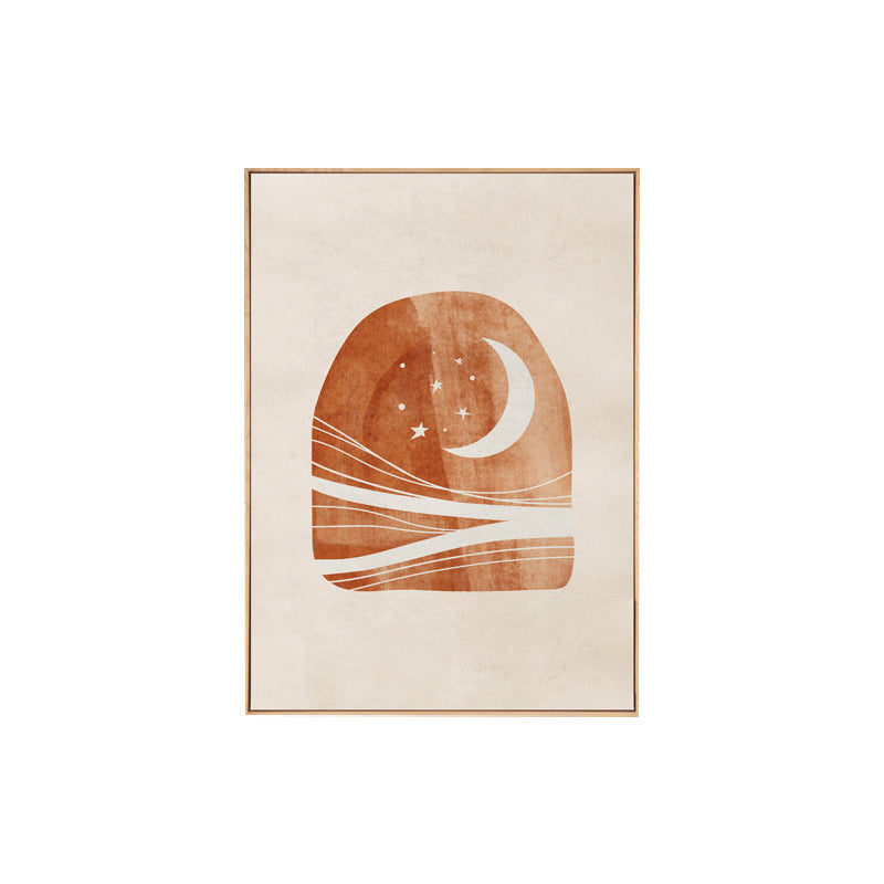 Vivolux | Skandinavischer Stil Teenager Wanddekoration Magische kosmische Phänomene in orange gemalt