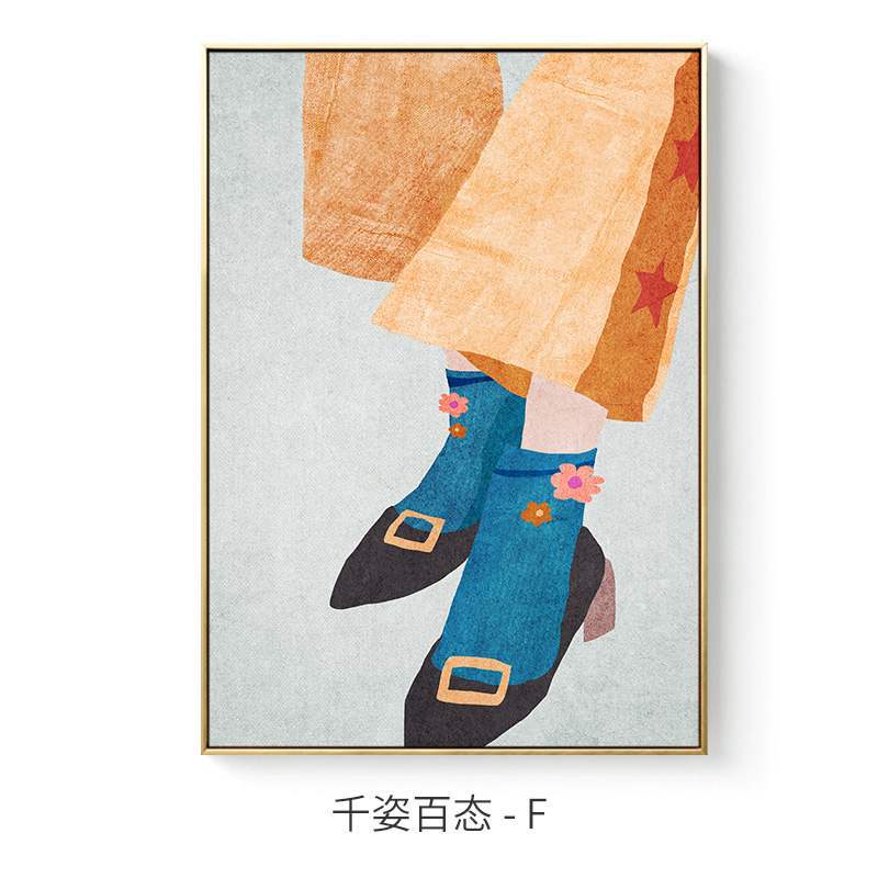 Vivolux | Modischer Dienstmädchen Kunst Skandinavischer Stil Leinwand Texturiertes Wanddruck in Heller Farbe