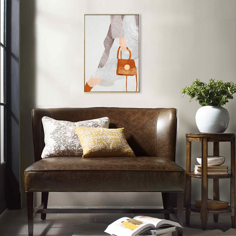 Vivolux | Modischer Dienstmädchen Kunst Skandinavischer Stil Leinwand Texturiertes Wanddruck in Heller Farbe