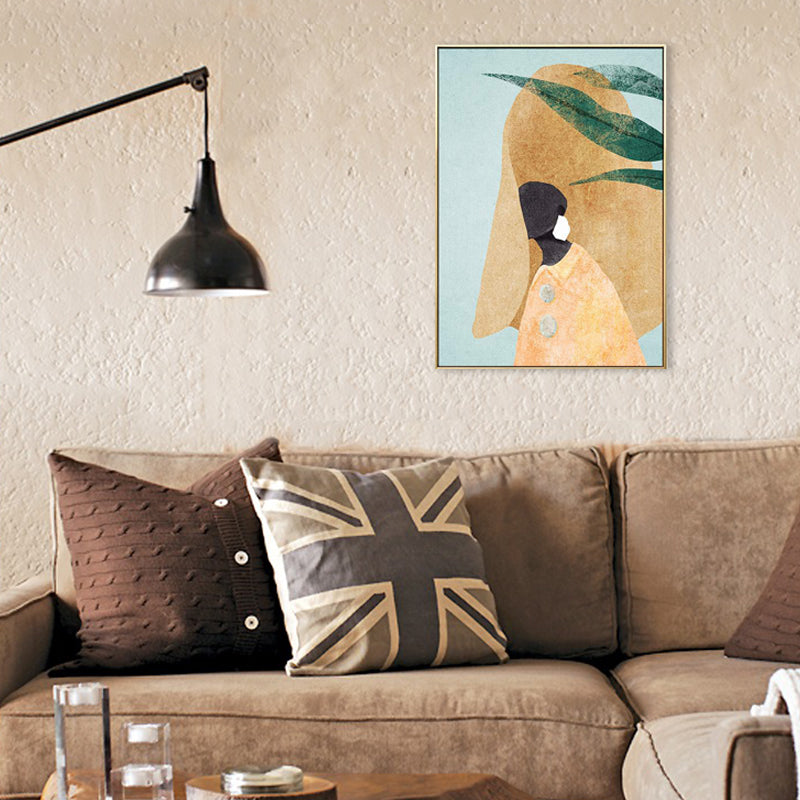 Vivolux | Modischer Dienstmädchen Kunst Skandinavischer Stil Leinwand Texturiertes Wanddruck in Heller Farbe