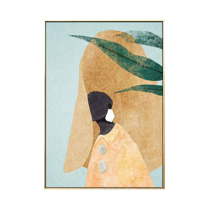 Vivolux | Modischer Dienstmädchen Kunst Skandinavischer Stil Leinwand Texturiertes Wanddruck in Heller Farbe