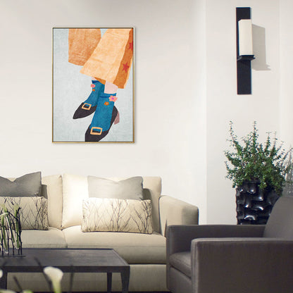 Vivolux | Modischer Dienstmädchen Kunst Skandinavischer Stil Leinwand Texturiertes Wanddruck in Heller Farbe