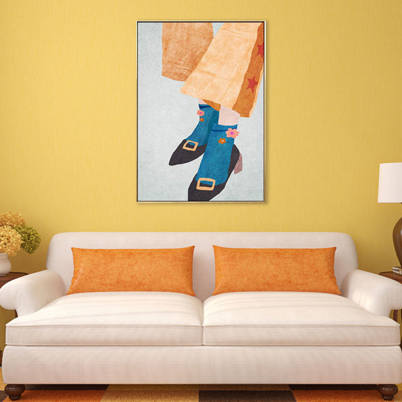 Vivolux | Modischer Dienstmädchen Kunst Skandinavischer Stil Leinwand Texturiertes Wanddruck in Heller Farbe