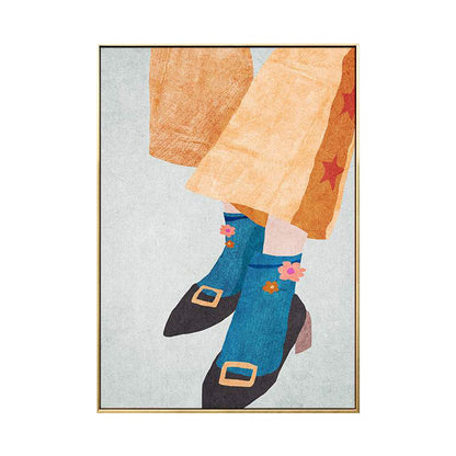 Vivolux | Modischer Dienstmädchen Kunst Skandinavischer Stil Leinwand Texturiertes Wanddruck in Heller Farbe