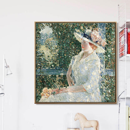 Vivolux | Damen Wandkunst Dekor Sanfte Farben Vintage Quadratischer Leinwanddruck für das Esszimmer, Mehrere Größen