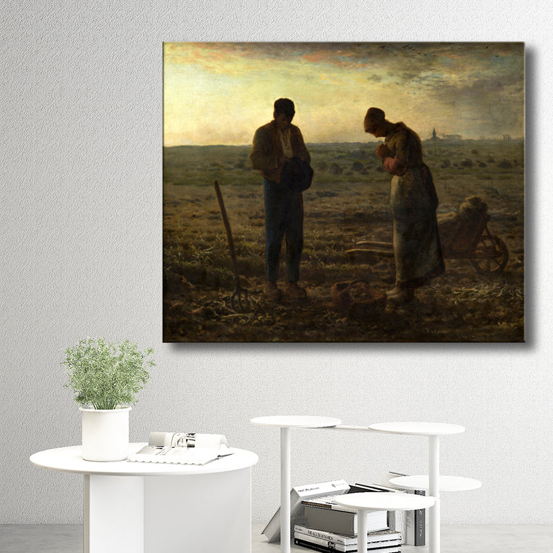 Vivolux | Grünes Abendgebet Leinwand Kunst Weltkultur Texturiertes Wanddekor für das Arbeitszimmer