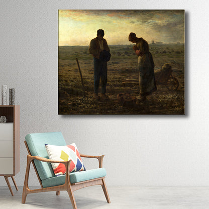 Vivolux | Grünes Abendgebet Leinwand Kunst Weltkultur Texturiertes Wanddekor für das Arbeitszimmer