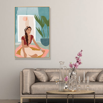 Vivolux | Sorgloses Mädchen Wanddekoration für das Wohnzimmer in Pastellfarbe, mehrere Größen verfügbar