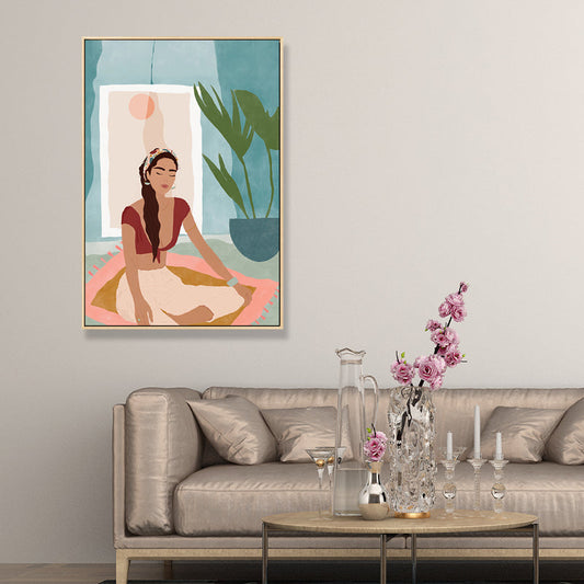 Vivolux | Sorgloses Mädchen Wanddekoration für das Wohnzimmer in Pastellfarbe, mehrere Größen verfügbar