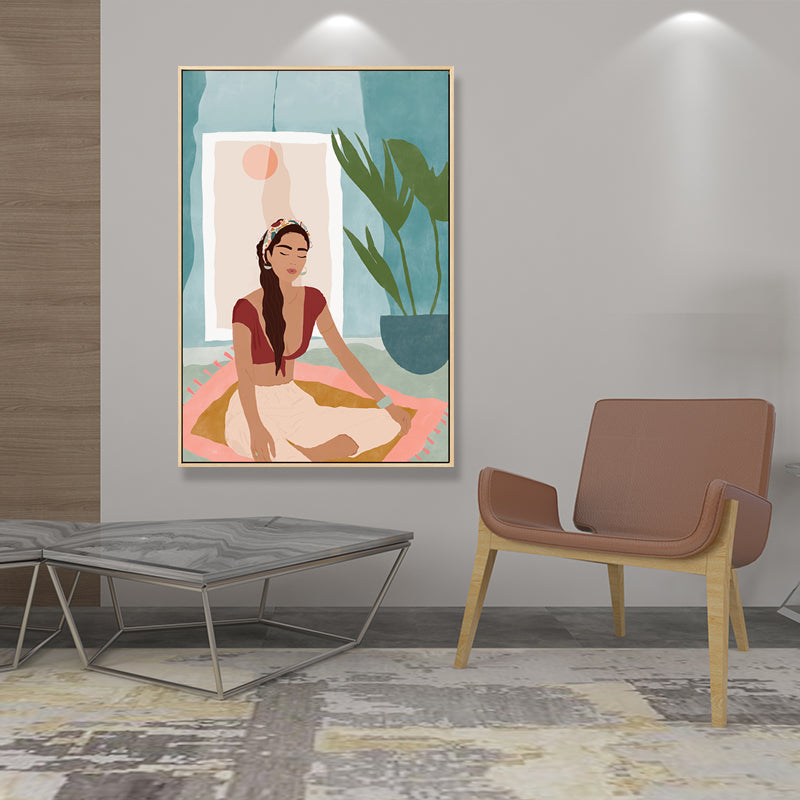 Vivolux | Sorgloses Mädchen Wanddekoration für das Wohnzimmer in Pastellfarbe, mehrere Größen verfügbar