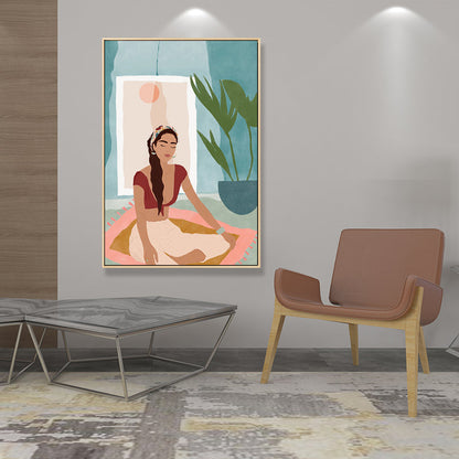 Vivolux | Sorgloses Mädchen Wanddekoration für das Wohnzimmer in Pastellfarbe, mehrere Größen verfügbar