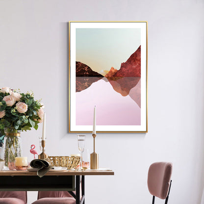 Vivolux | Pastell Berglandschaft Leinwand Kunst Texturiert Moderner Stil Esszimmer Wand Dekoration