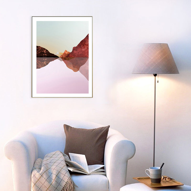 Vivolux | Pastell Berglandschaft Leinwand Kunst Texturiert Moderner Stil Esszimmer Wand Dekoration