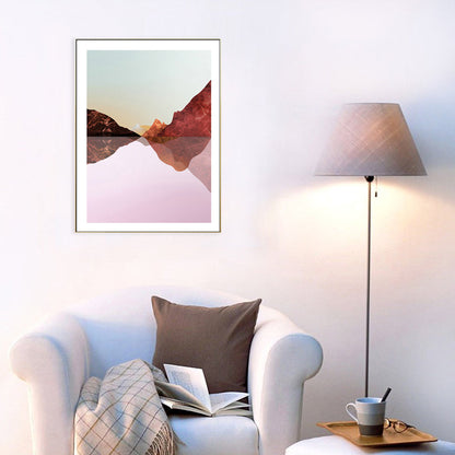 Vivolux | Pastell Berglandschaft Leinwand Kunst Texturiert Moderner Stil Esszimmer Wand Dekoration