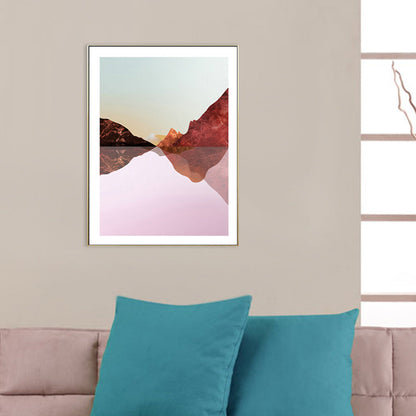 Vivolux | Pastell Berglandschaft Leinwand Kunst Texturiert Moderner Stil Esszimmer Wand Dekoration