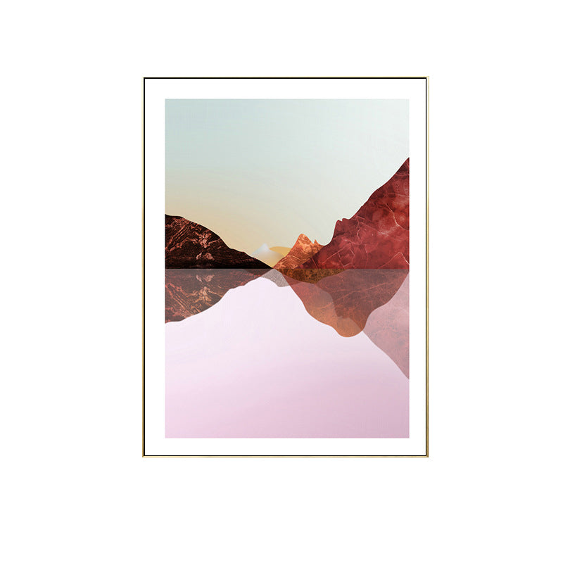 Vivolux | Pastell Berglandschaft Leinwand Kunst Texturiert Moderner Stil Esszimmer Wand Dekoration