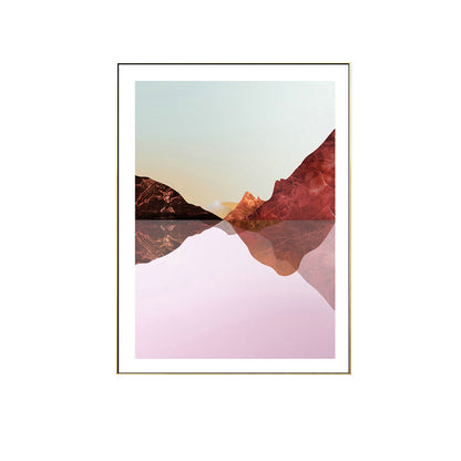 Vivolux | Pastell Berglandschaft Leinwand Kunst Texturiert Moderner Stil Esszimmer Wand Dekoration