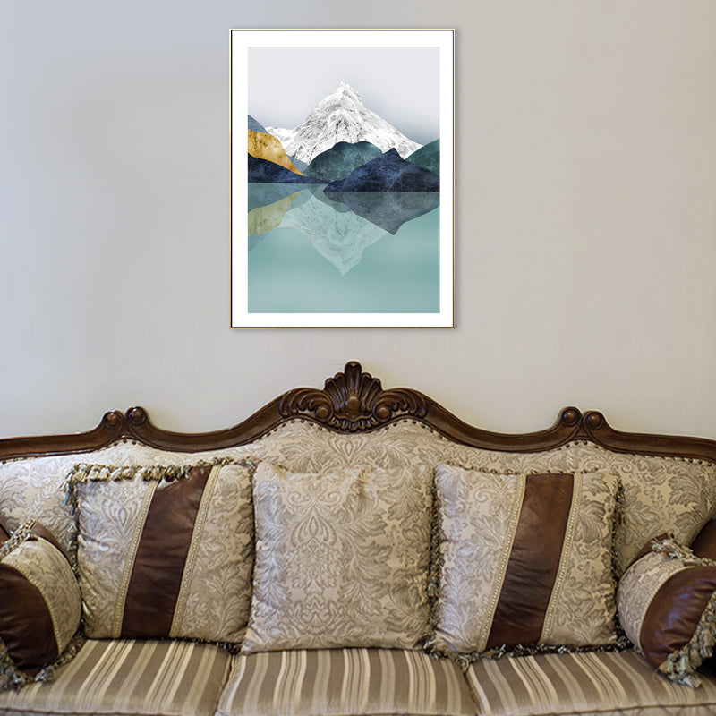 Vivolux | Pastell Berglandschaft Leinwand Kunst Texturiert Moderner Stil Esszimmer Wand Dekoration