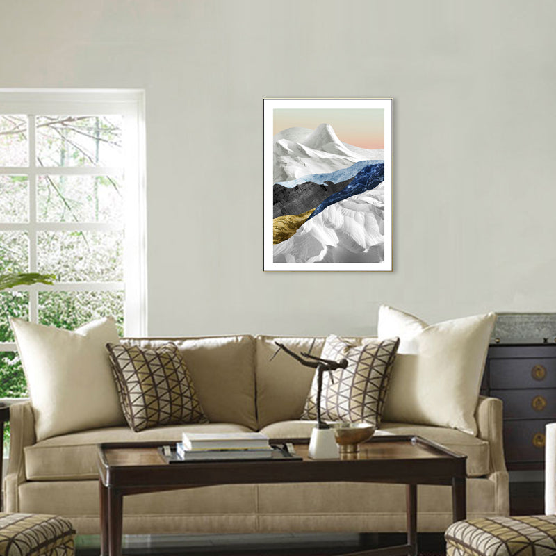 Vivolux | Pastell Berglandschaft Leinwand Kunst Texturiert Moderner Stil Esszimmer Wand Dekoration