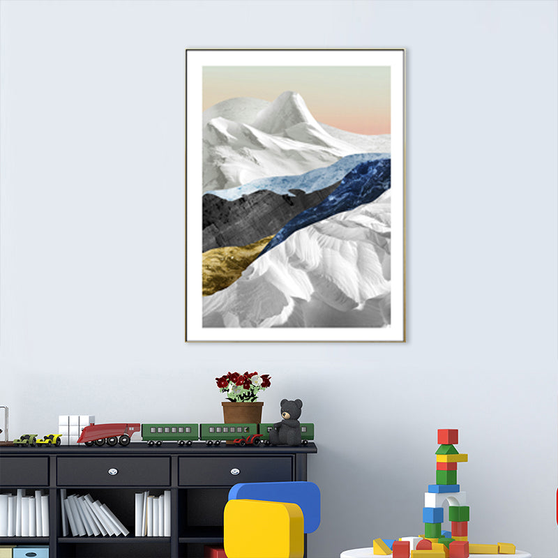Vivolux | Pastell Berglandschaft Leinwand Kunst Texturiert Moderner Stil Esszimmer Wand Dekoration