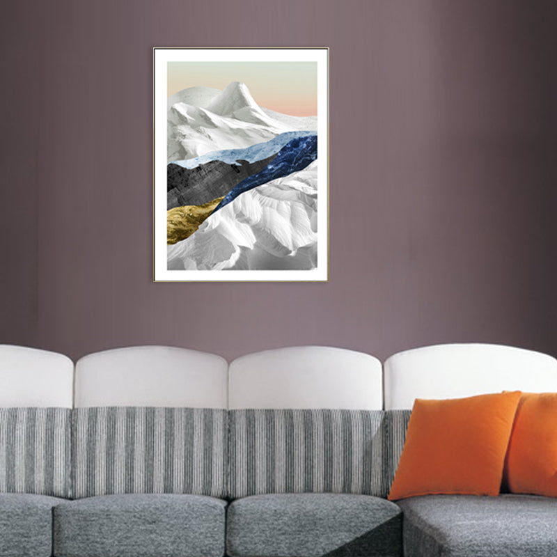 Vivolux | Pastell Berglandschaft Leinwand Kunst Texturiert Moderner Stil Esszimmer Wand Dekoration