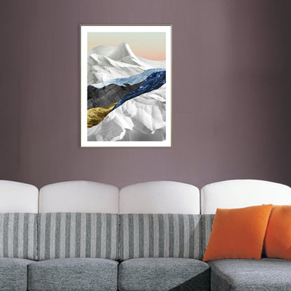 Vivolux | Pastell Berglandschaft Leinwand Kunst Texturiert Moderner Stil Esszimmer Wand Dekoration