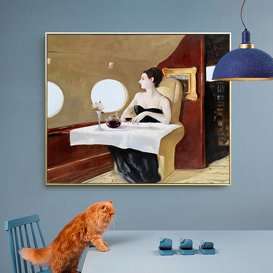 Vivolux | Retro Interessen und Hobbys Malerei Leinwand Texturiert Dunkle Farbe Wandkunst für das Wohnzimmer