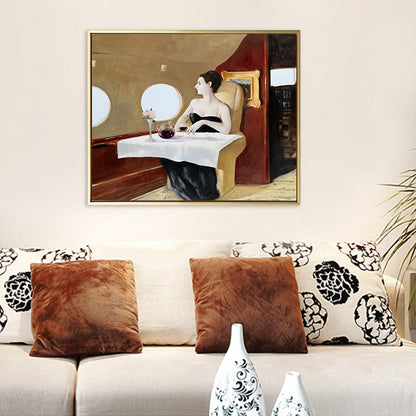 Vivolux | Retro Interessen und Hobbys Malerei Leinwand Texturiert Dunkle Farbe Wandkunst für das Wohnzimmer