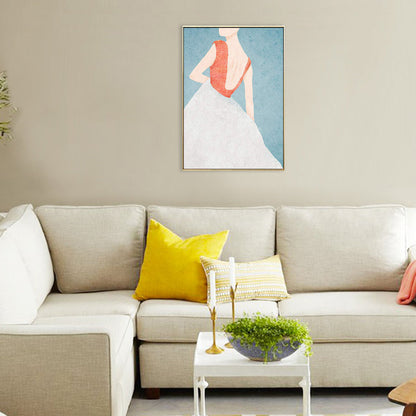 Vivolux | Leinwand Pastellfarben Malerei Nordic Stil Mädchen Wandkunst Dekor, Mehrere Größen