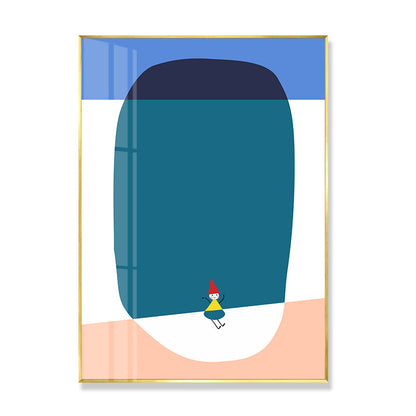 Vivolux | Abstrakte Wandkunst Nordisch Kindliche Fensterzeichnung Leinwanddruck in Pastellfarbe