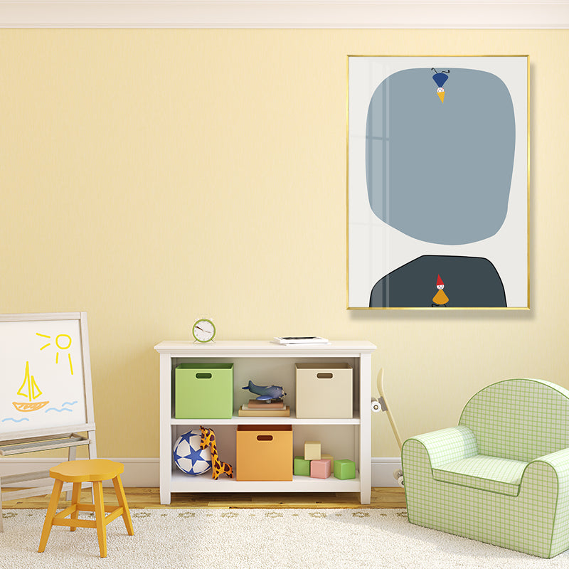 Vivolux | Abstrakte Wandkunst Nordisch Kindliche Fensterzeichnung Leinwanddruck in Pastellfarbe