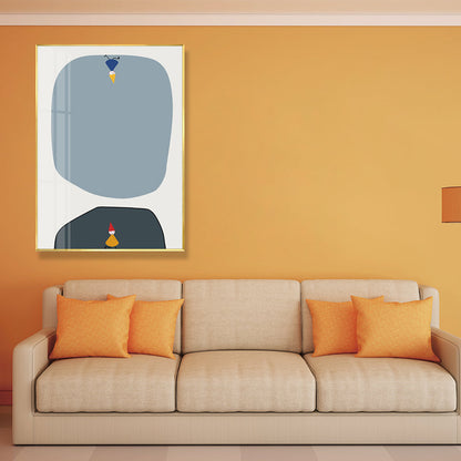 Vivolux | Abstrakte Wandkunst Nordisch Kindliche Fensterzeichnung Leinwanddruck in Pastellfarbe