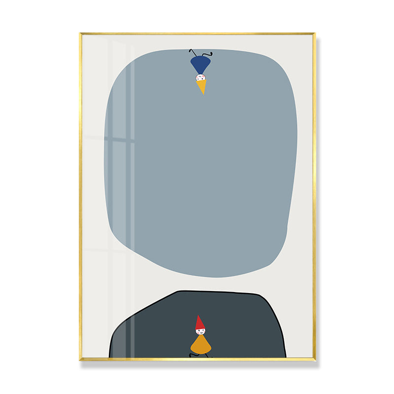 Vivolux | Abstrakte Wandkunst Nordisch Kindliche Fensterzeichnung Leinwanddruck in Pastellfarbe