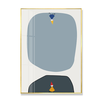 Vivolux | Abstrakte Wandkunst Nordisch Kindliche Fensterzeichnung Leinwanddruck in Pastellfarbe