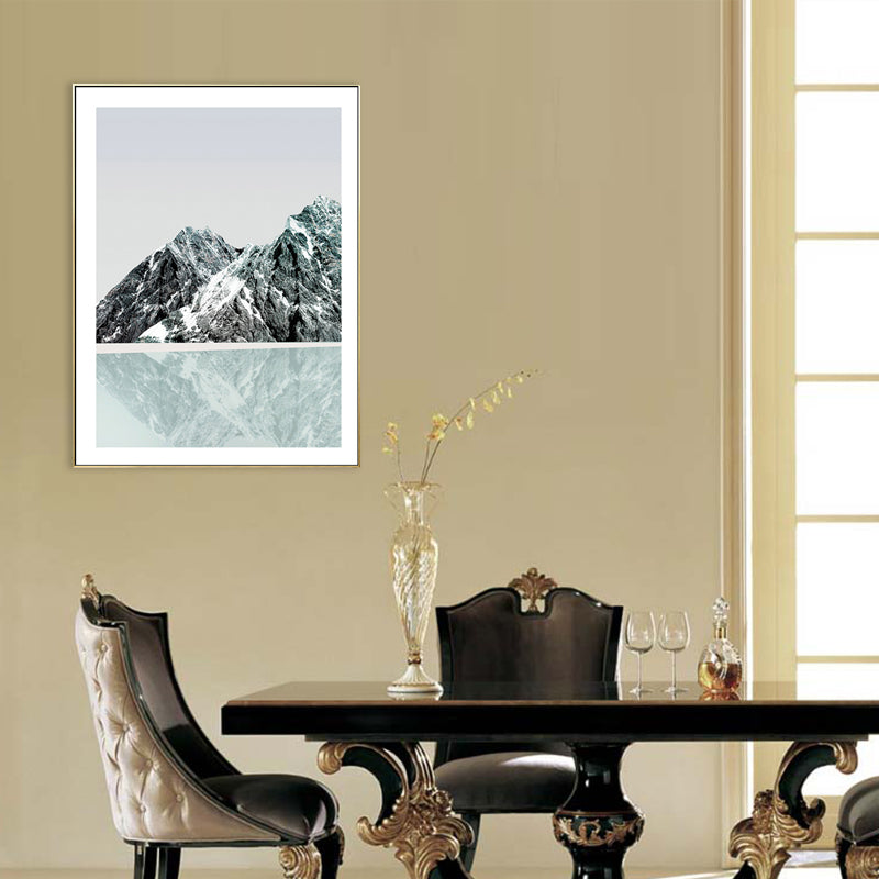 Vivolux | Berg- und Flusslandschaft Leinwand Moderne Texturierte Wandkunst Drucken in Heller Farbe für Zuhause