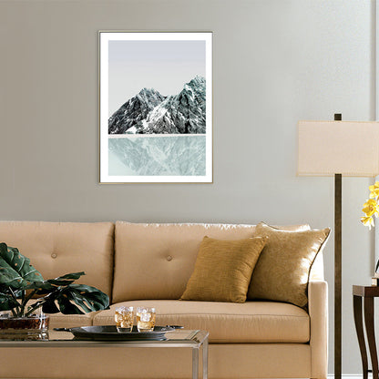 Vivolux | Berg- und Flusslandschaft Leinwand Moderne Texturierte Wandkunst Drucken in Heller Farbe für Zuhause