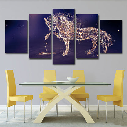 Vivolux | Constellaties Paard Muurkunst Decor Modernisme Meerzijdige Canvas Print in Paars