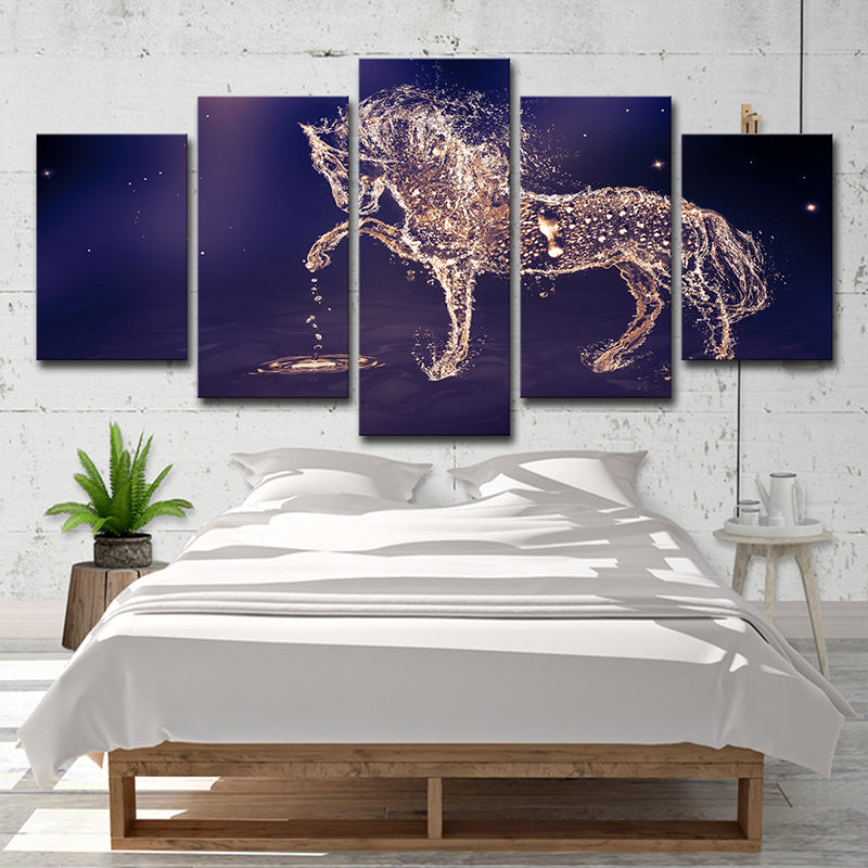 Vivolux | Constellaties Paard Muurkunst Decor Modernisme Meerzijdige Canvas Print in Paars