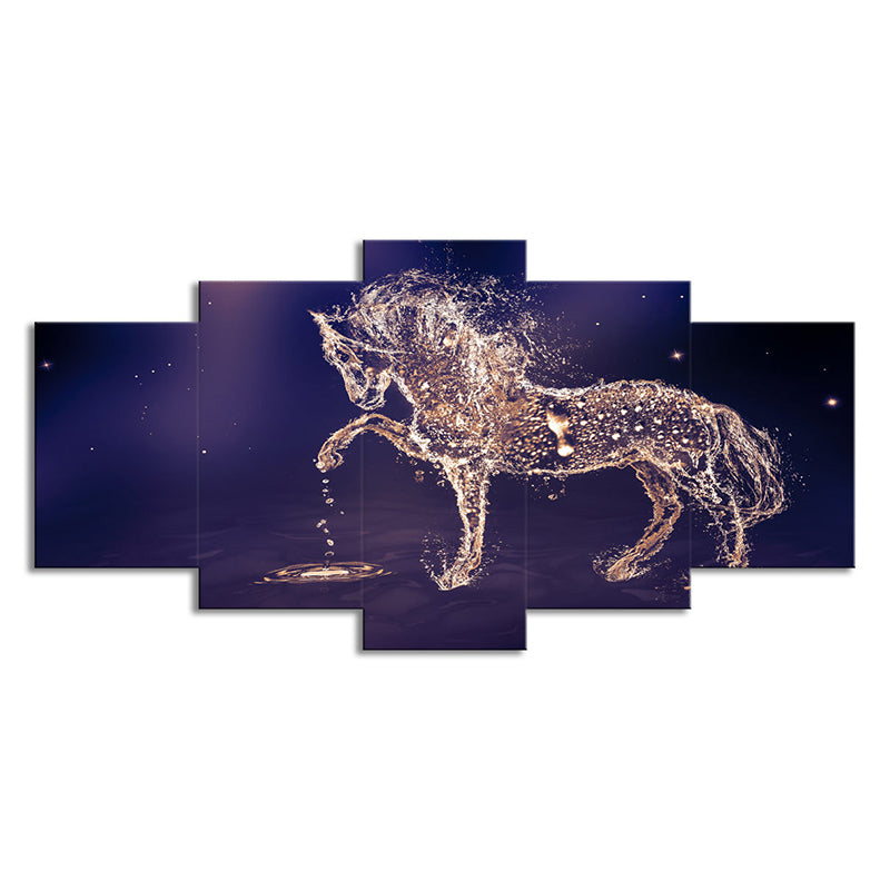 Vivolux | Constellaties Paard Muurkunst Decor Modernisme Meerzijdige Canvas Print in Paars
