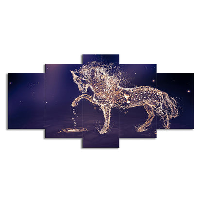 Vivolux | Constellaties Paard Muurkunst Decor Modernisme Meerzijdige Canvas Print in Paars