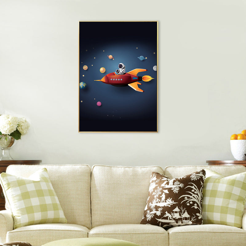 Vivolux | Illustration Malerei Moderne Kunst Planet und Astronaut in Sanften Farben, Mehrere Größen