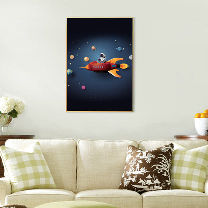 Vivolux | Illustration Malerei Moderne Kunst Planet und Astronaut in Sanften Farben, Mehrere Größen